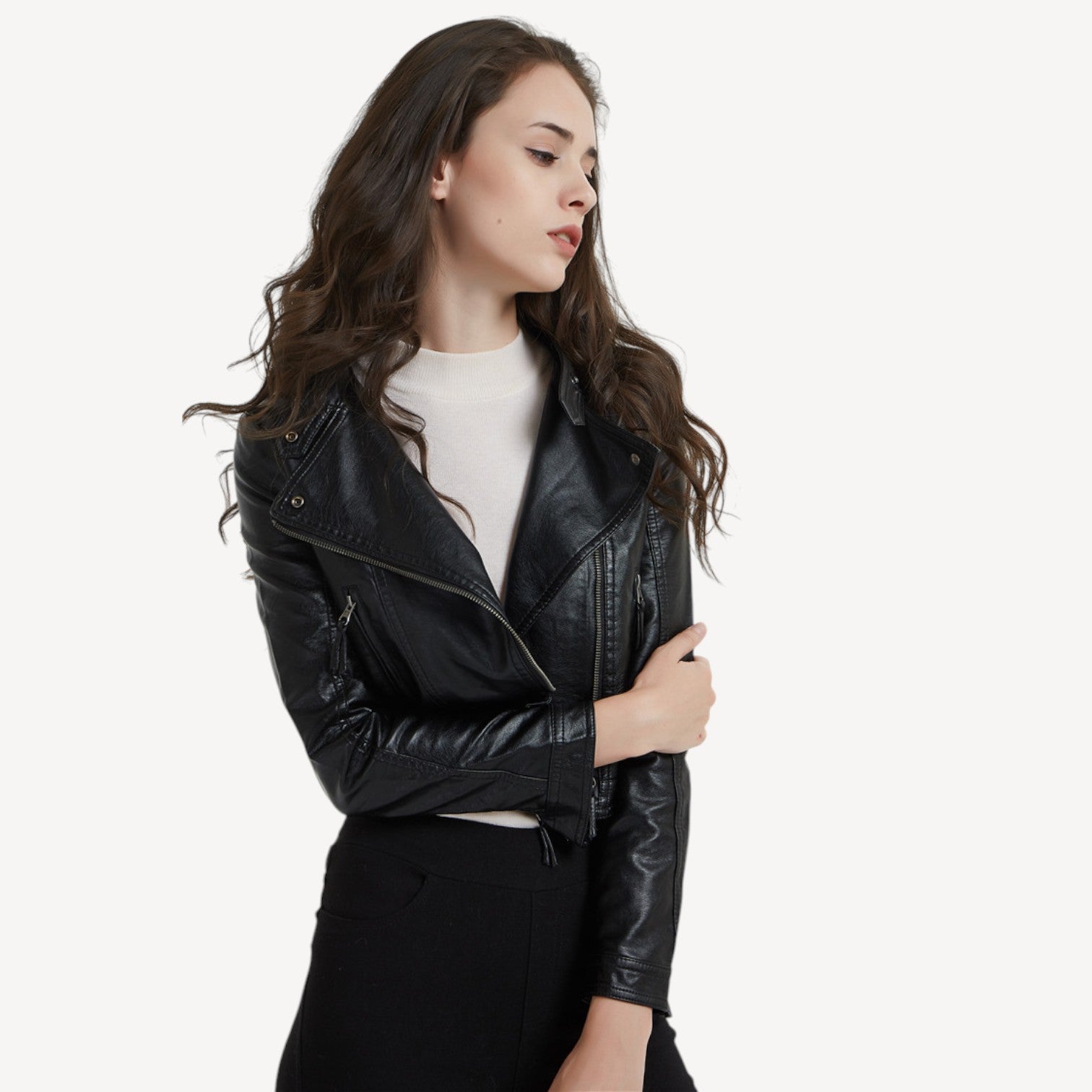 Cropped Black Vegan Jacket