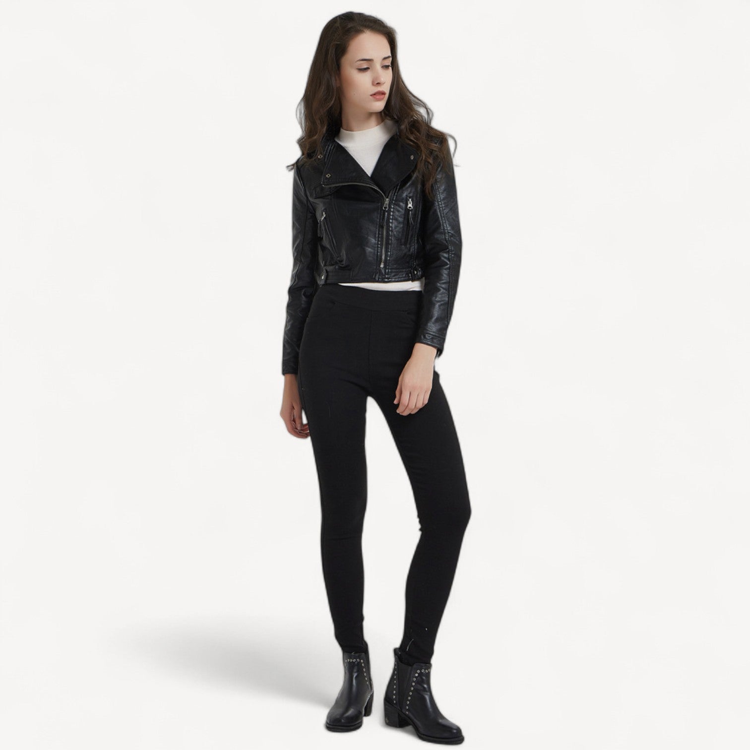Cropped Black Vegan Jacket