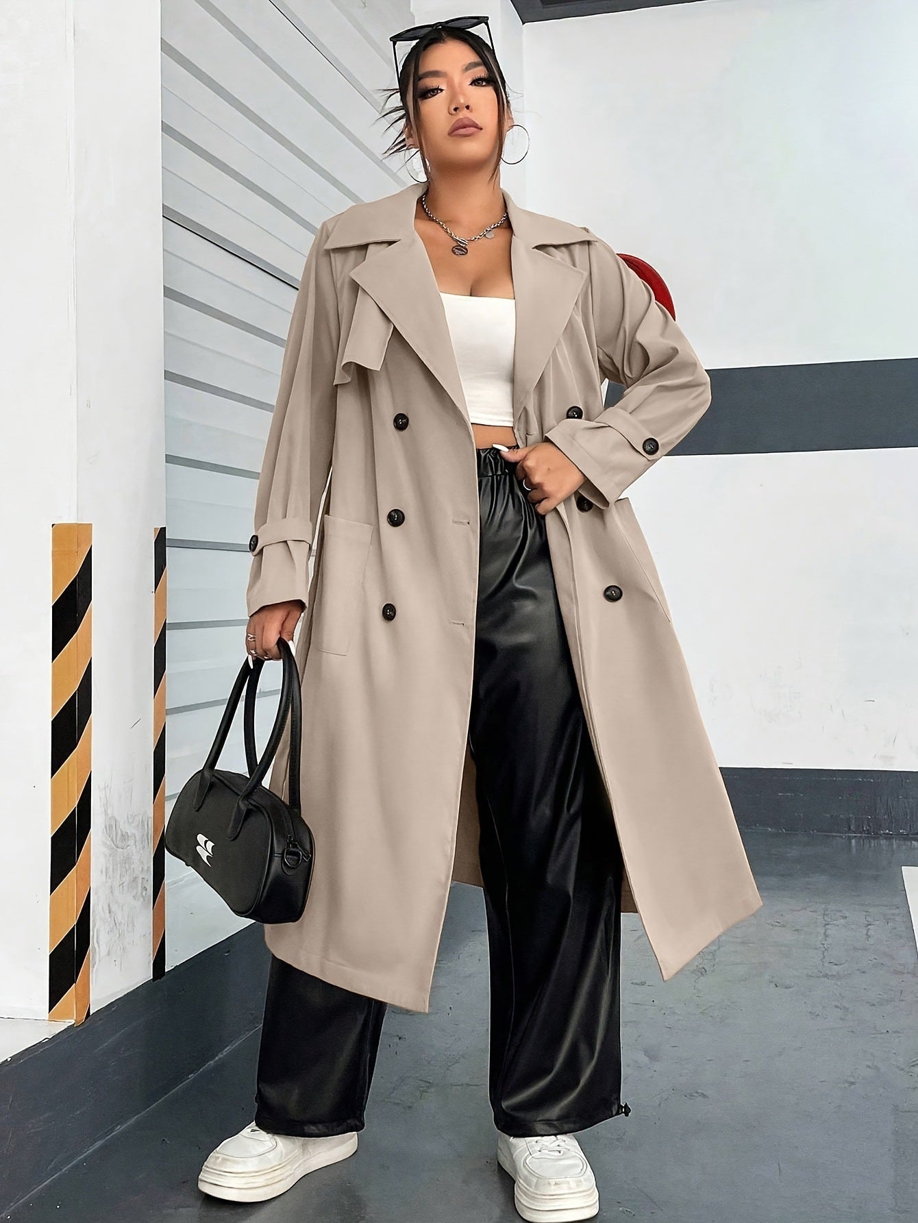 Double-Breasted Long Trenchcoat