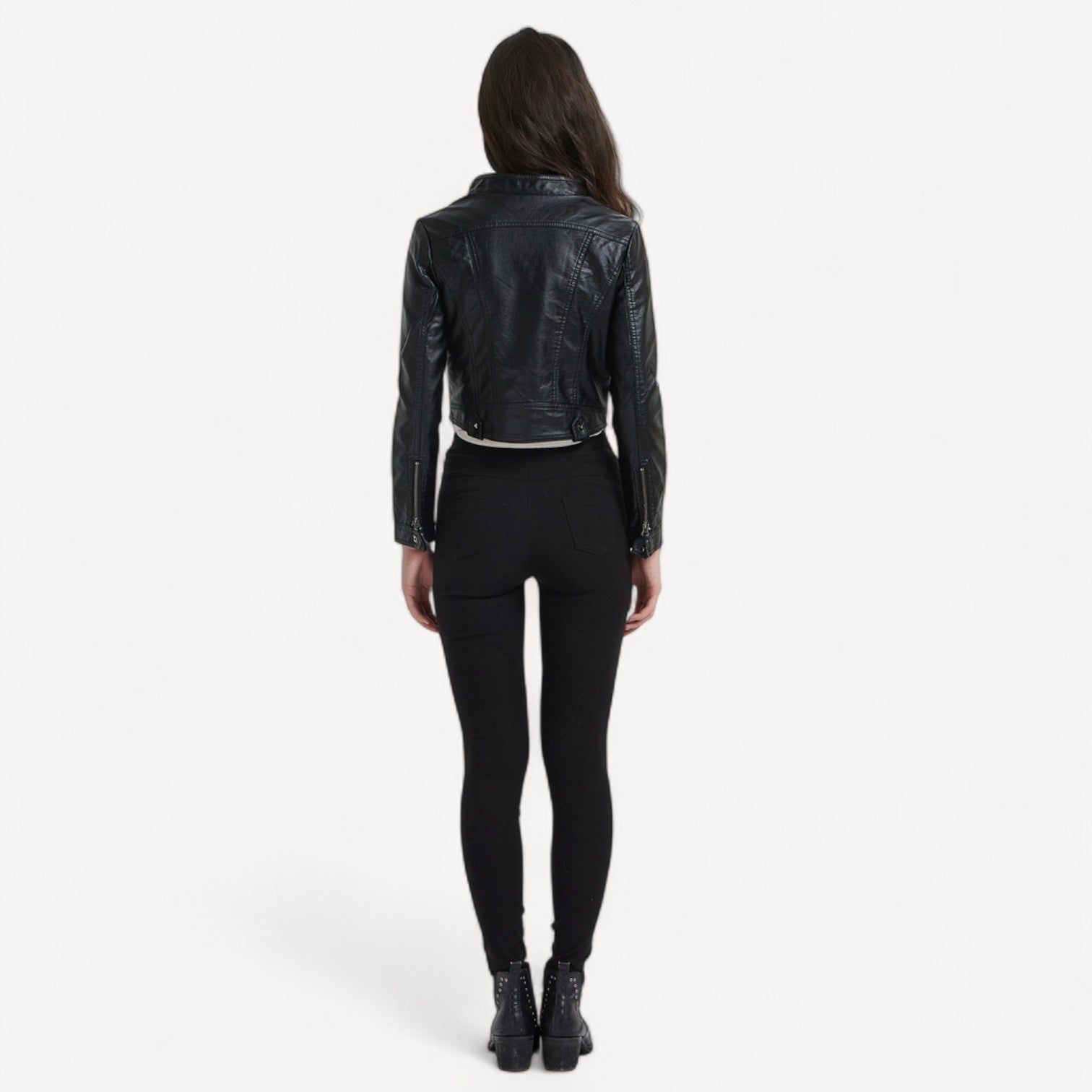 Cropped Black Vegan Jacket