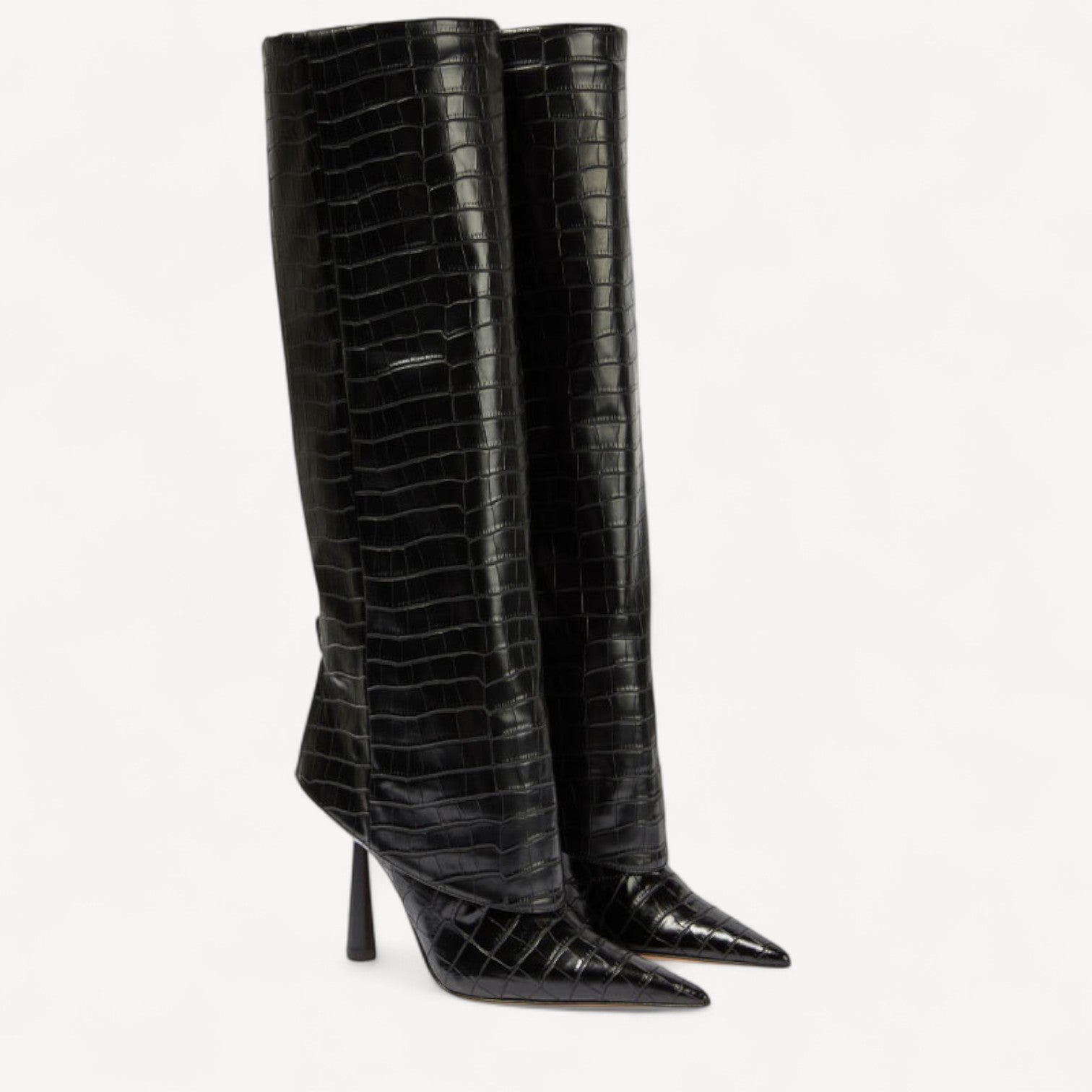 Vegan Croc Stiletto Boots