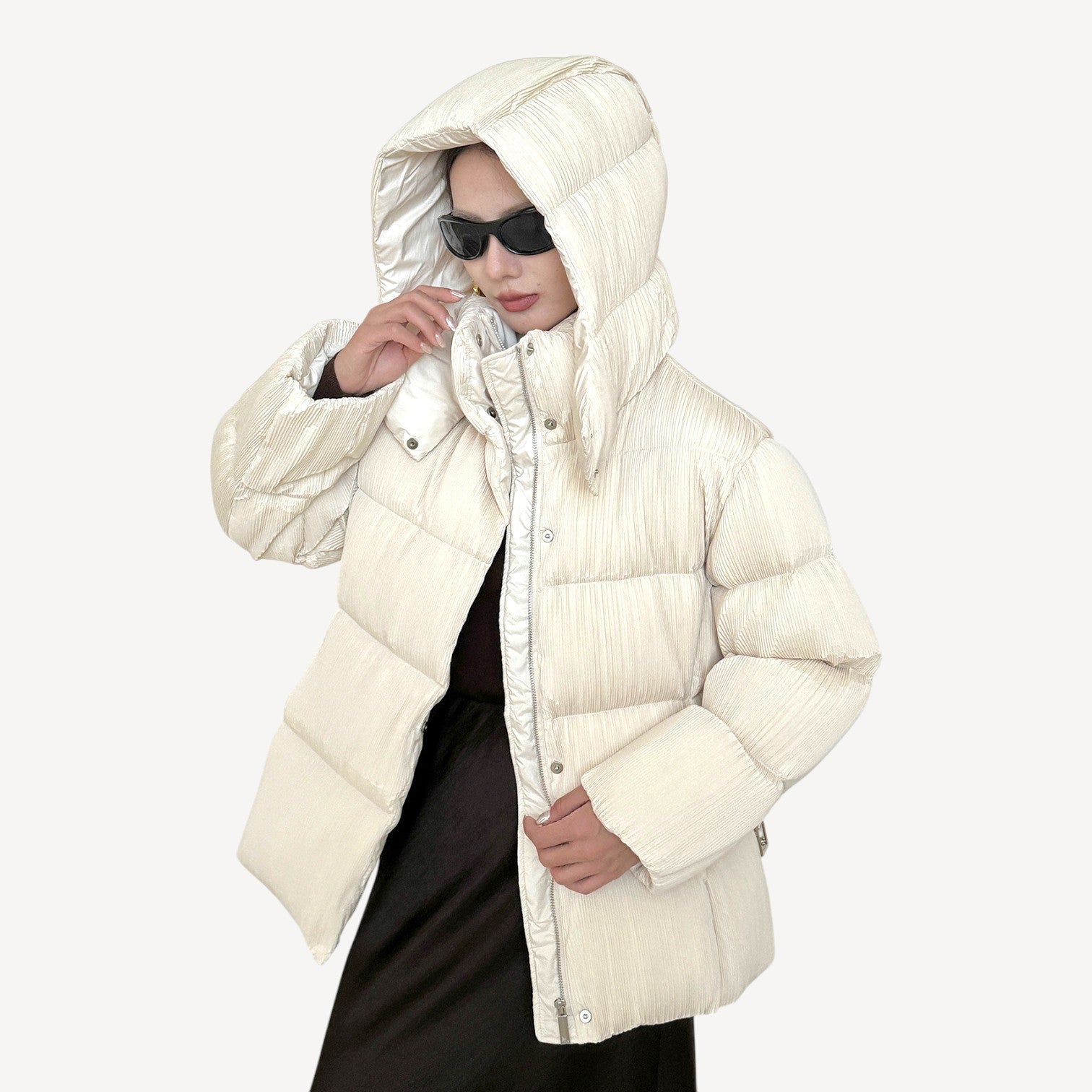 Belted Long Puffer Coat