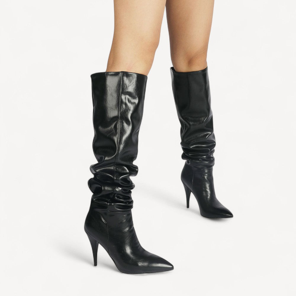Vegan Leather Knee Boots