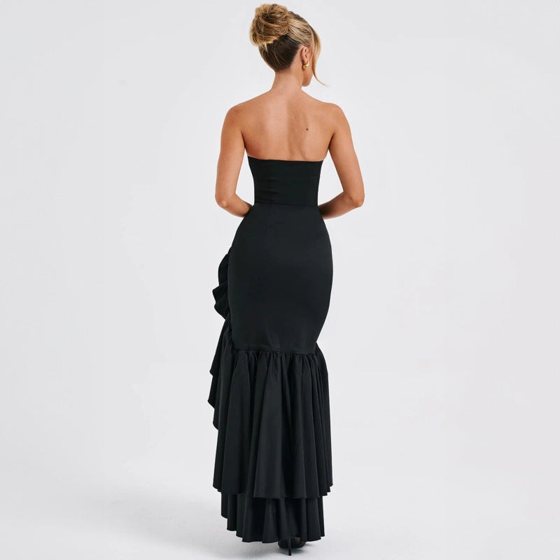 Strapless Ruffle Evening Dress