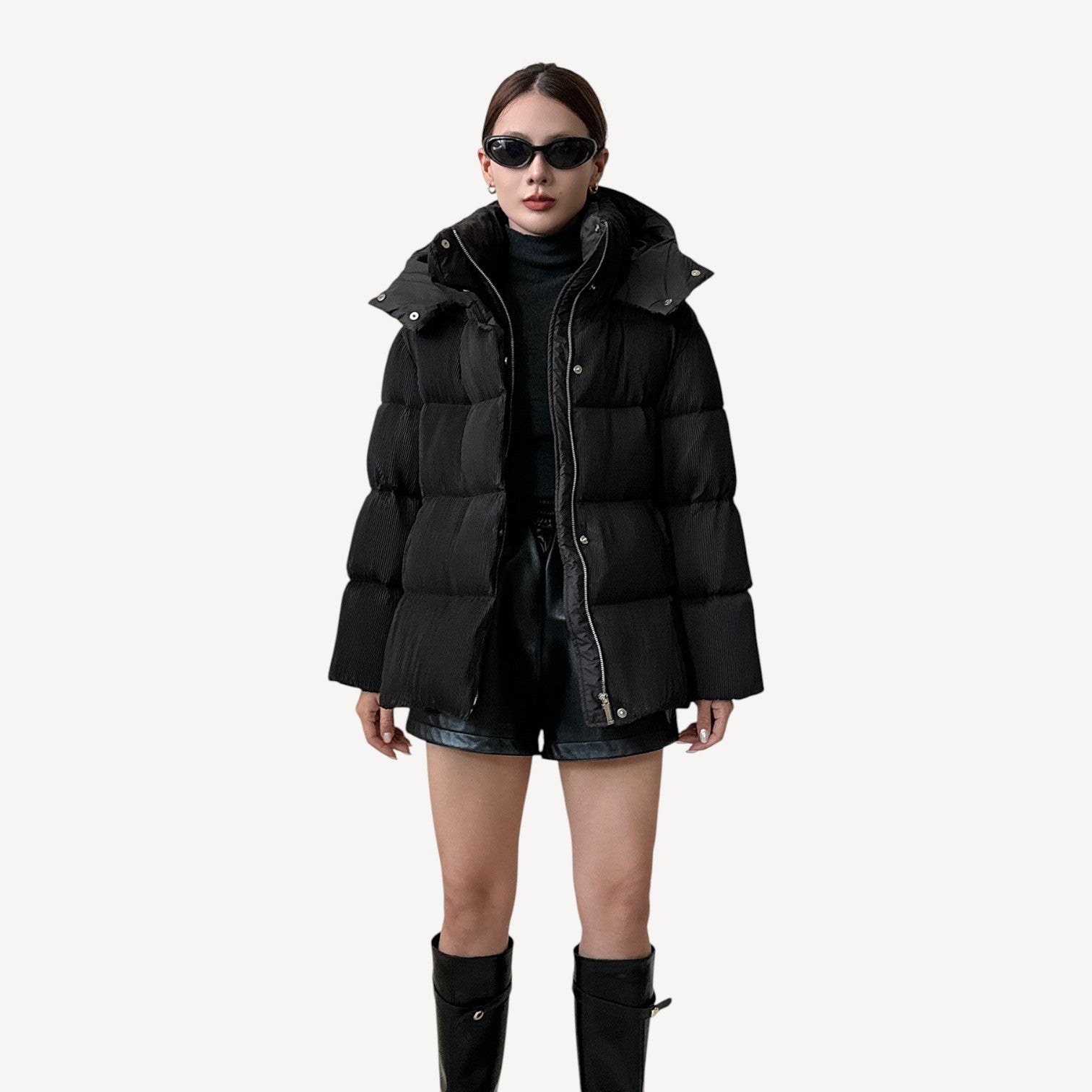 Belted Long Puffer Coat