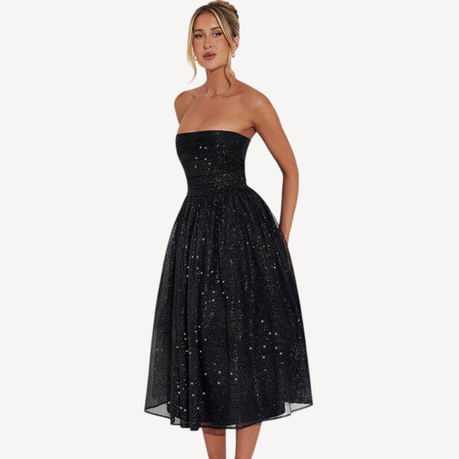 Elegant Strapless Sequin Dress