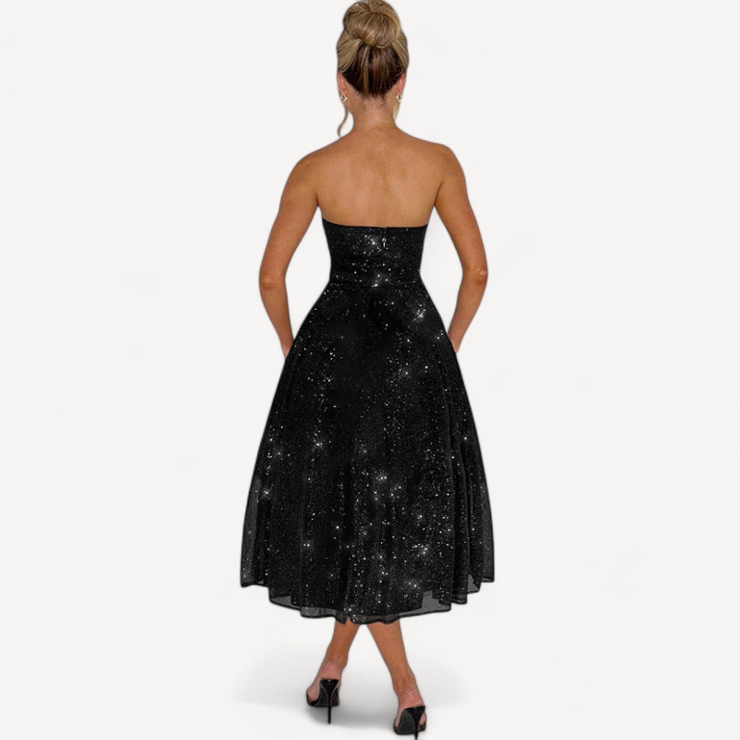 Elegant Strapless Sequin Dress