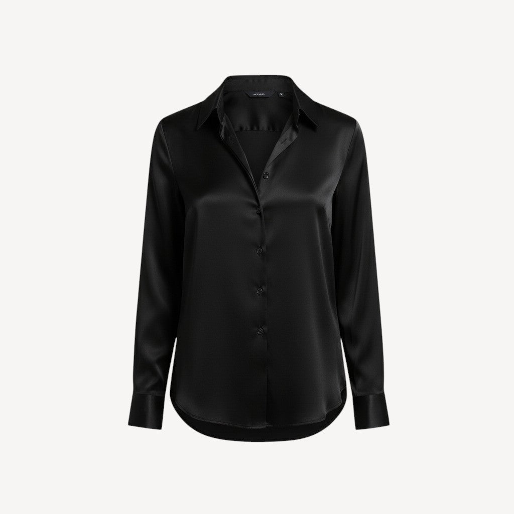 Satin Button-Up Blouse