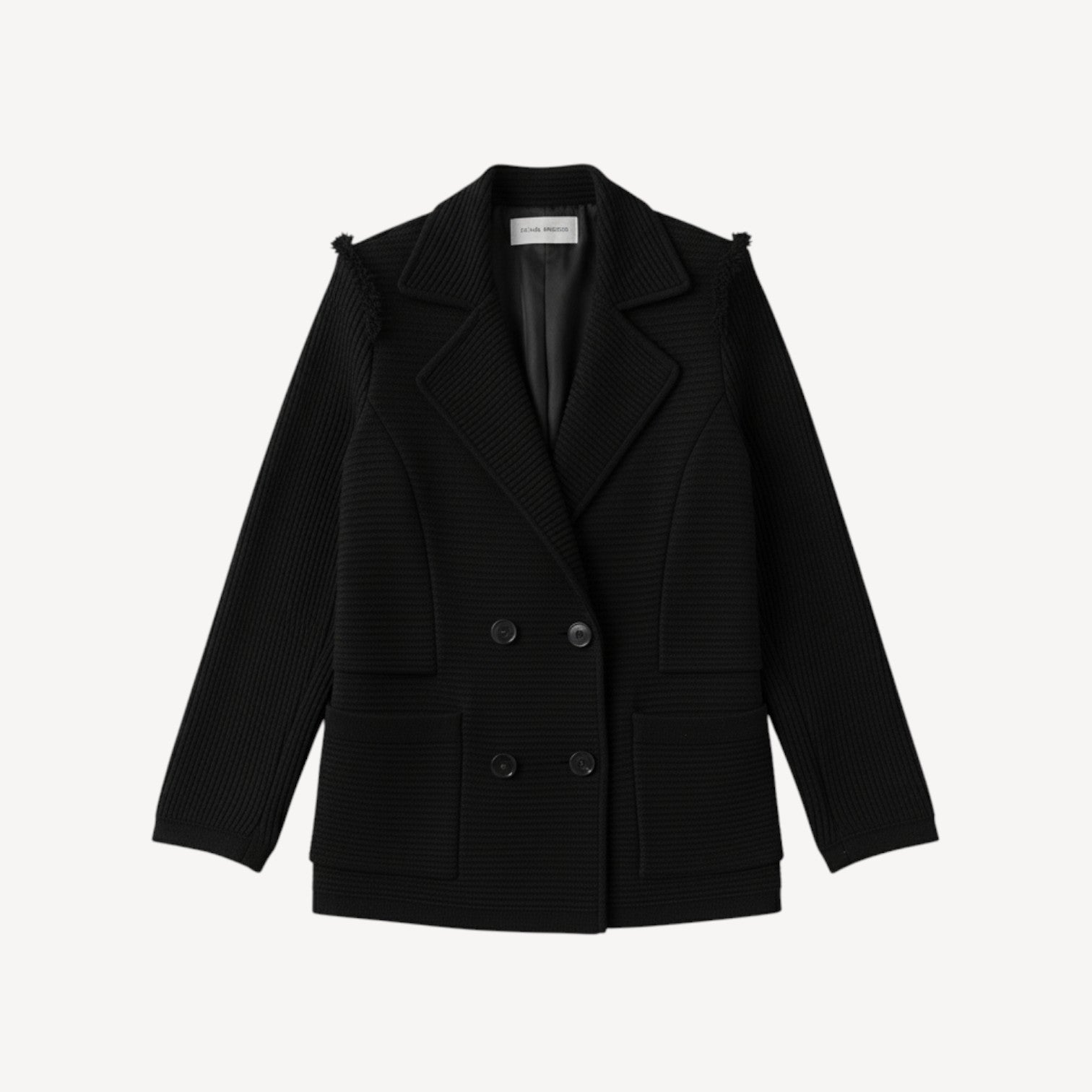 Double-Breasted Ribbed Jacket