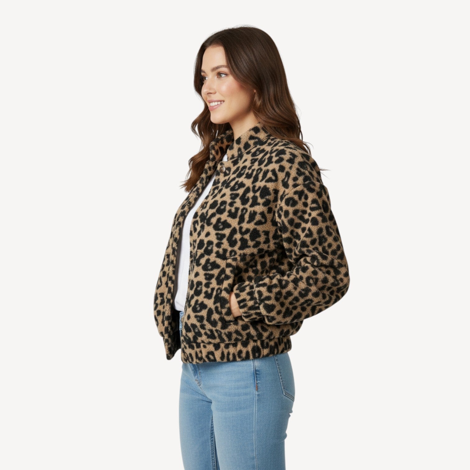 Leopard Print Bomber Jacket