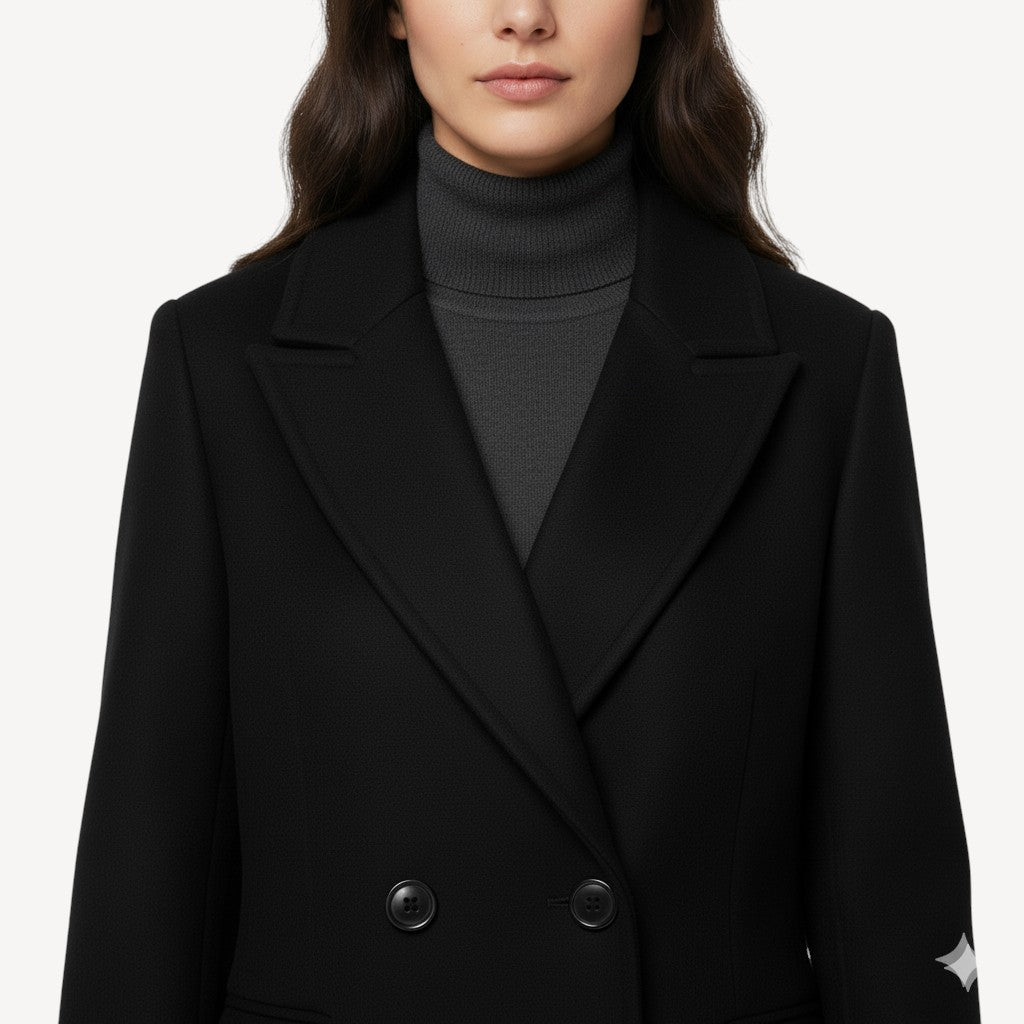 Black Longline Tailored Overcoat