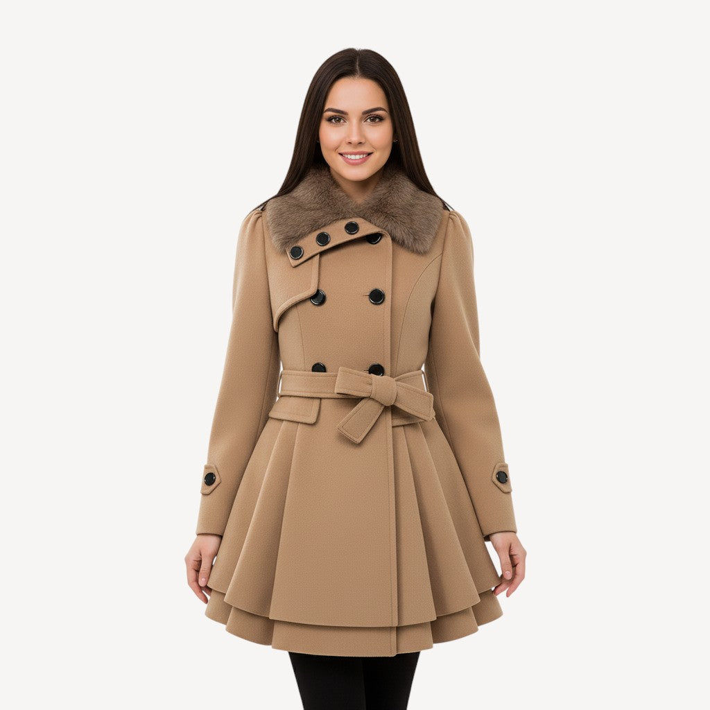 Warm Belted Fur Coat