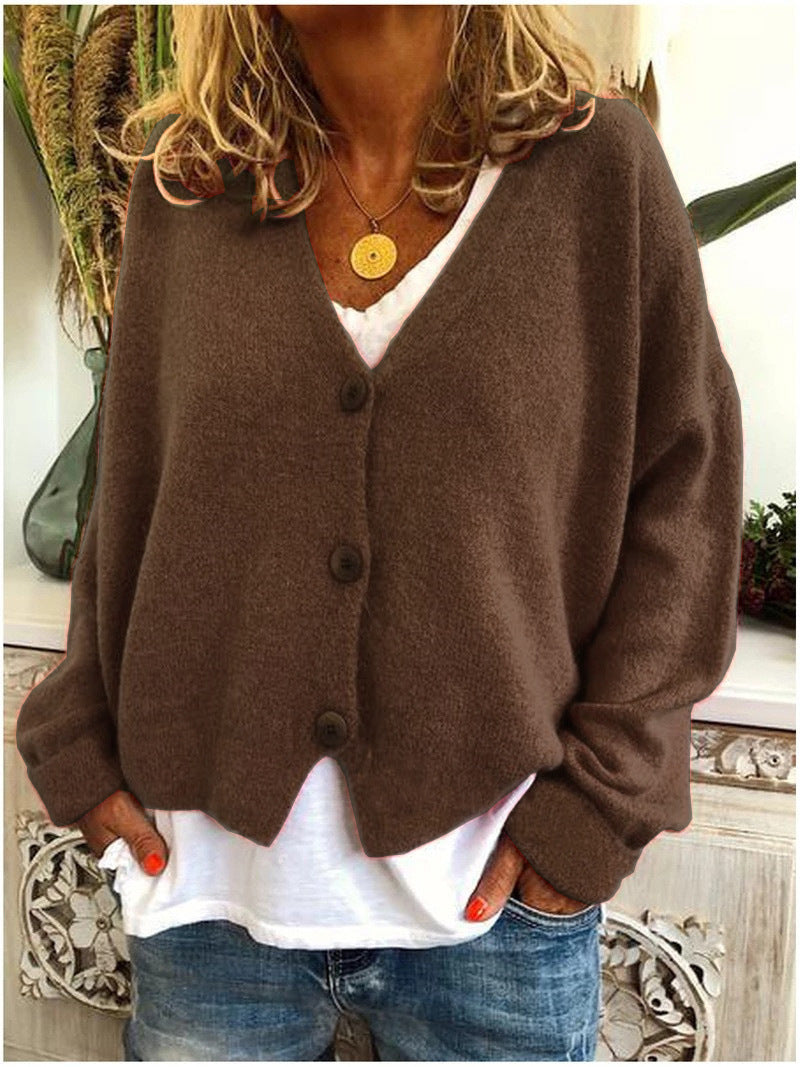 Relaxed Fit Button-Front Cardigan