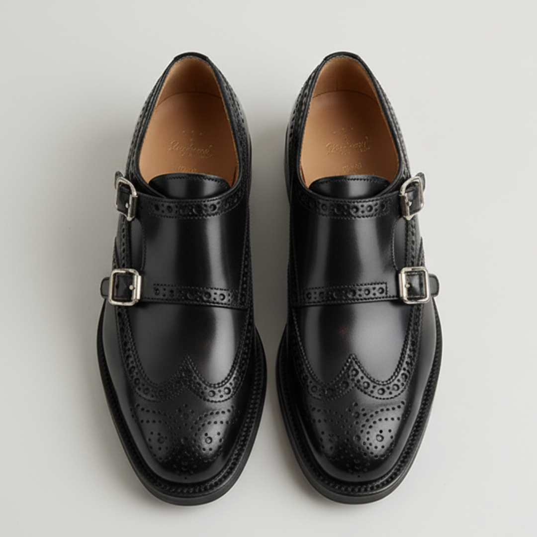 Margaux™ – Vintage Monk-Strap Brogue Shoes