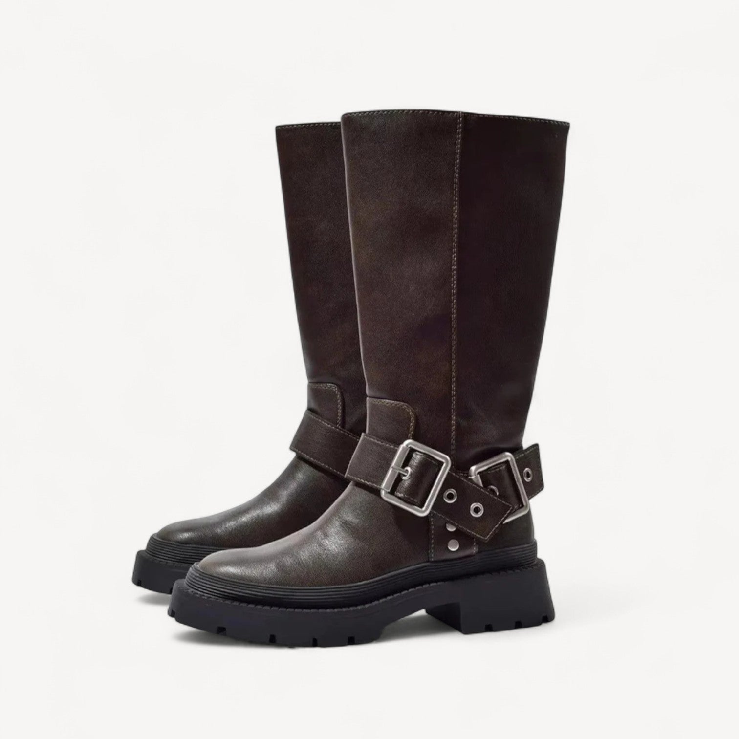 Chunky Flat Riding Boots