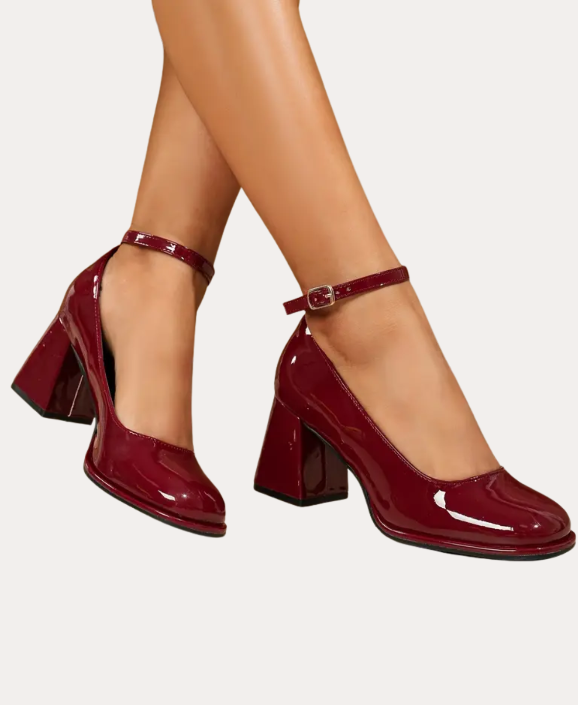 ELORIA™ Glossy Block Heel Mary Janes