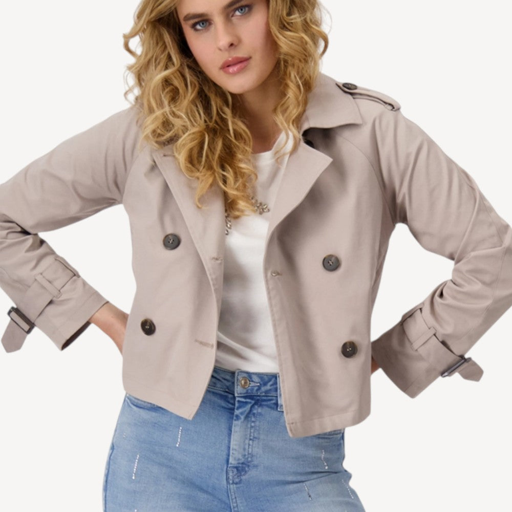 Cropped Belted Lapel Jacket
