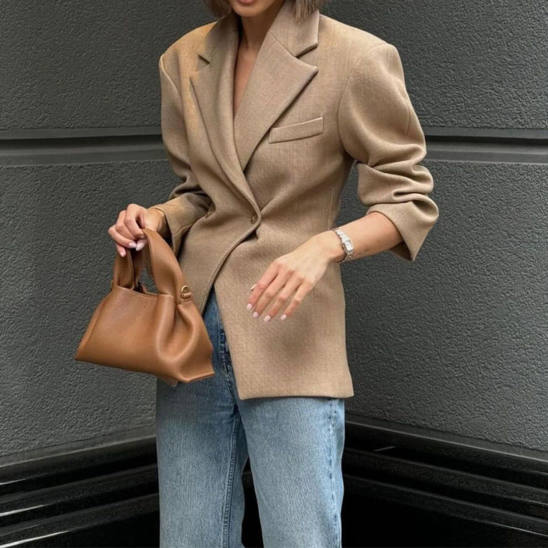 Khaki Structured Women’s Blazer