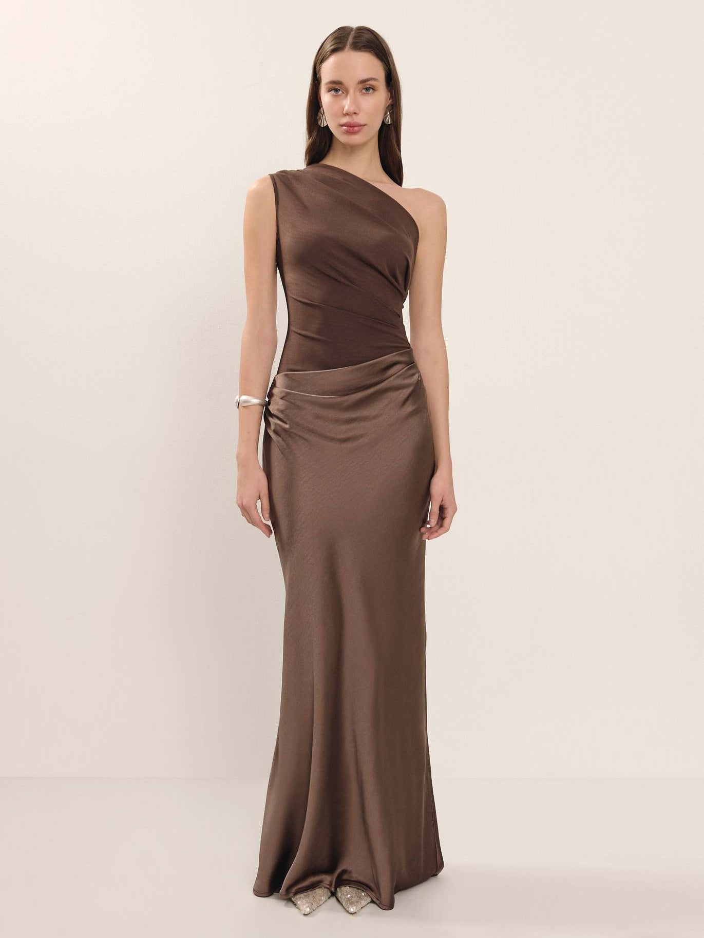 Asymmetric One Shoulder Gown