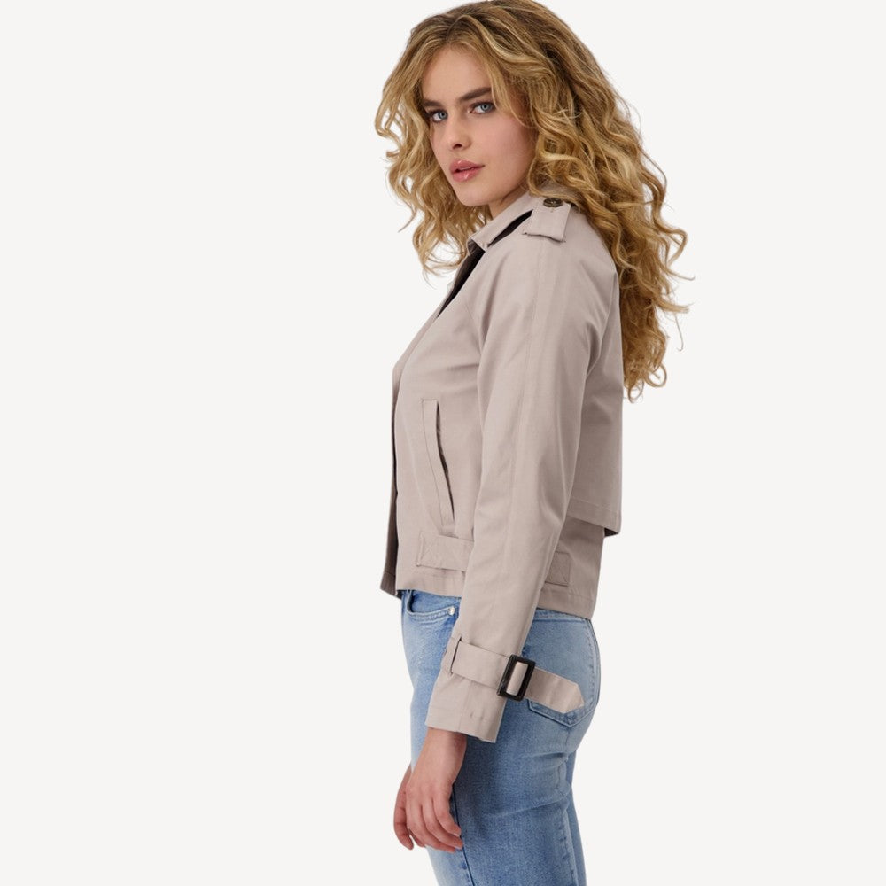 Cropped Belted Lapel Jacket