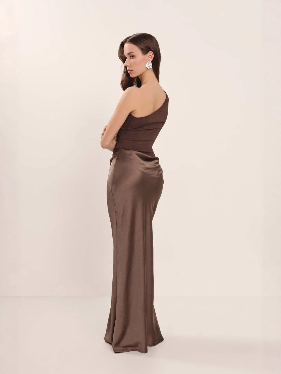 Asymmetric One Shoulder Gown