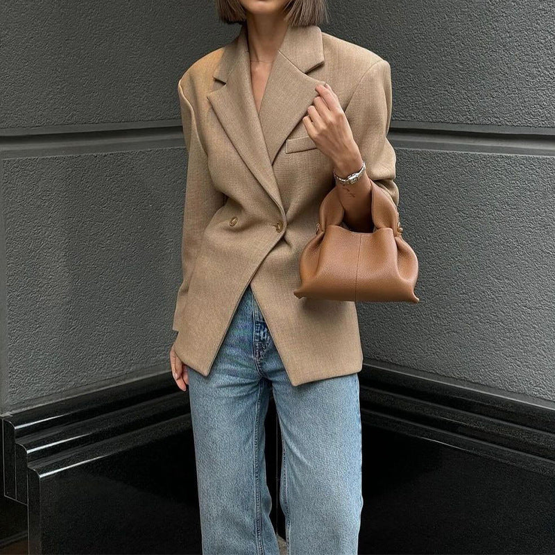 Khaki Structured Women’s Blazer