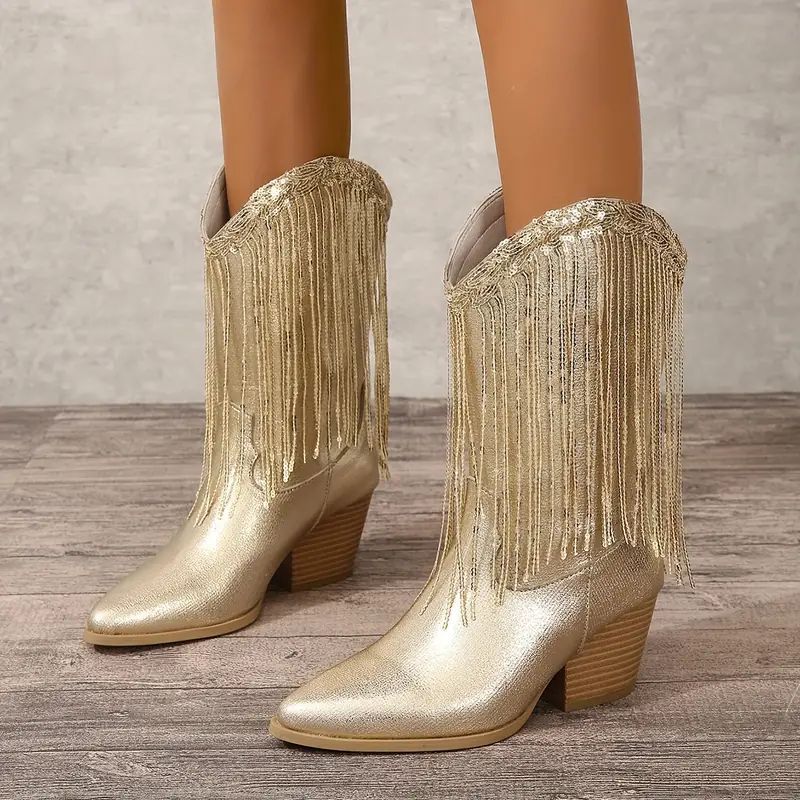 Mia | Women’s Pointed Toe Western Fringe Boots