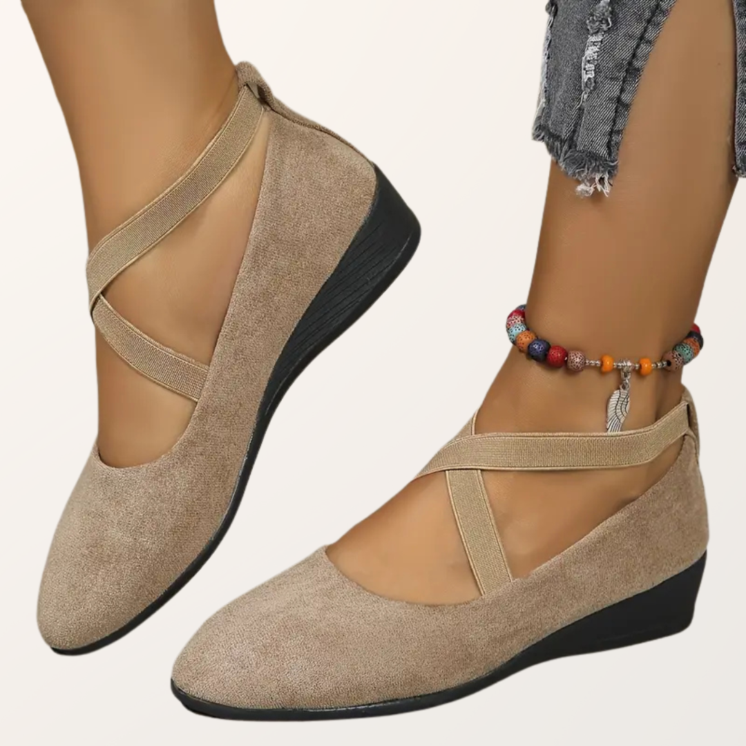 CARA™ Cross-Strap Wedge Flats
