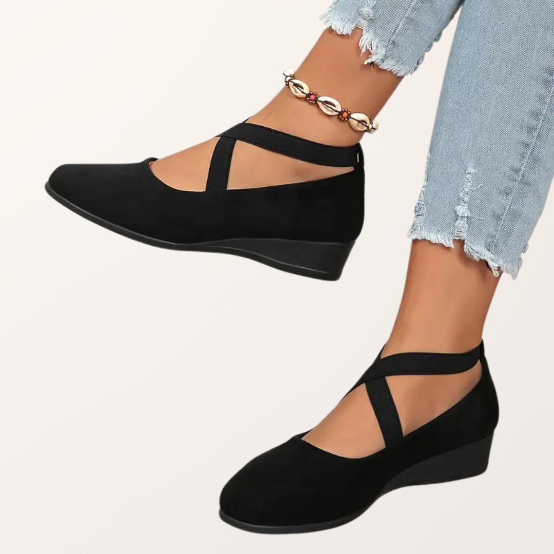 CARA™ Cross-Strap Wedge Flats