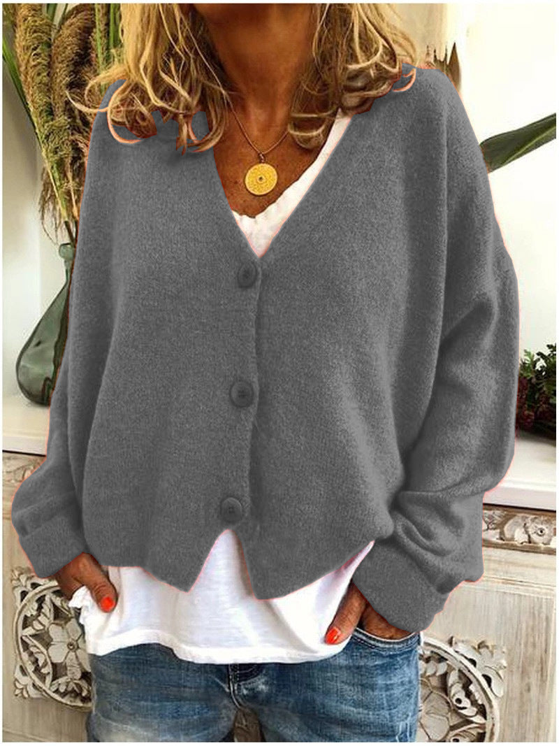 Relaxed Fit Button-Front Cardigan