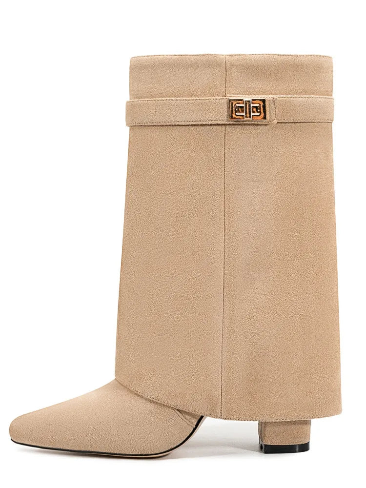 Eloise | Women’s Leather Thigh-High Boots with Buckle