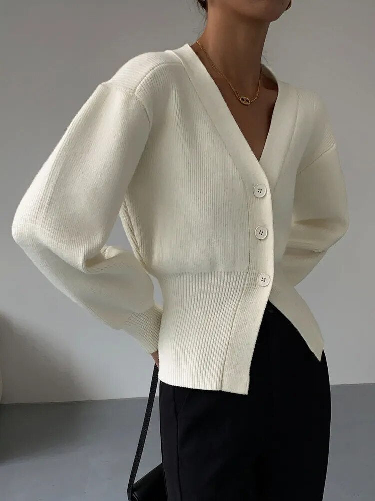 V-Neck Long Sleeve Cardigan