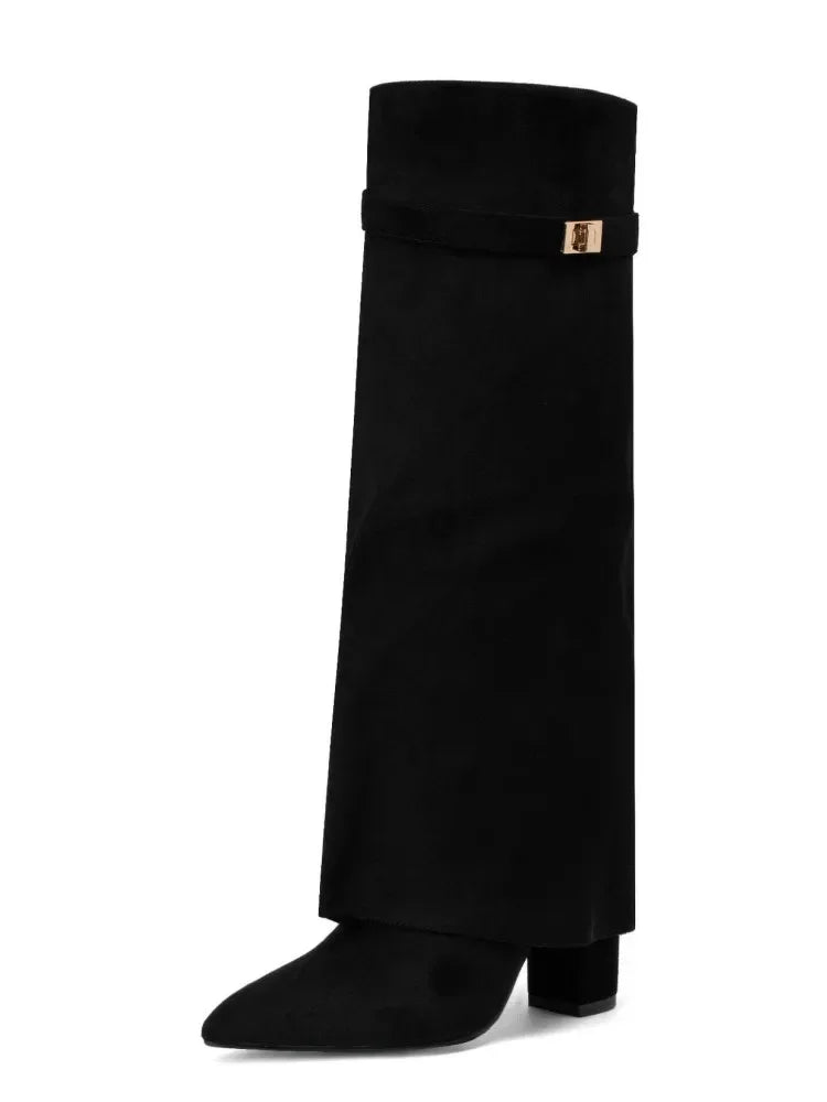 Eloise | Women’s Leather Thigh-High Boots with Buckle