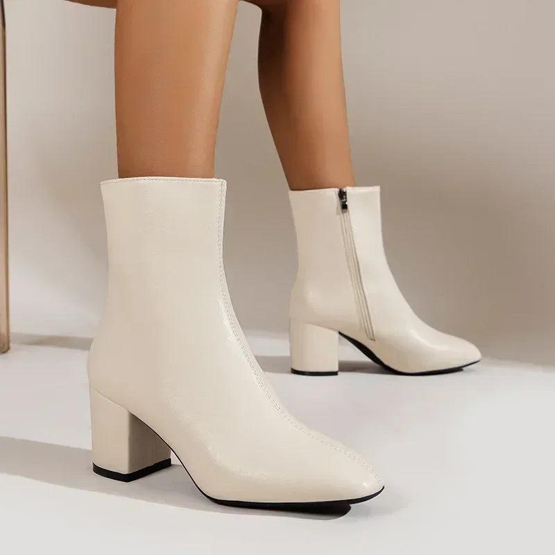 Ella | Women’s Stylish Side Zipper Heeled Boots