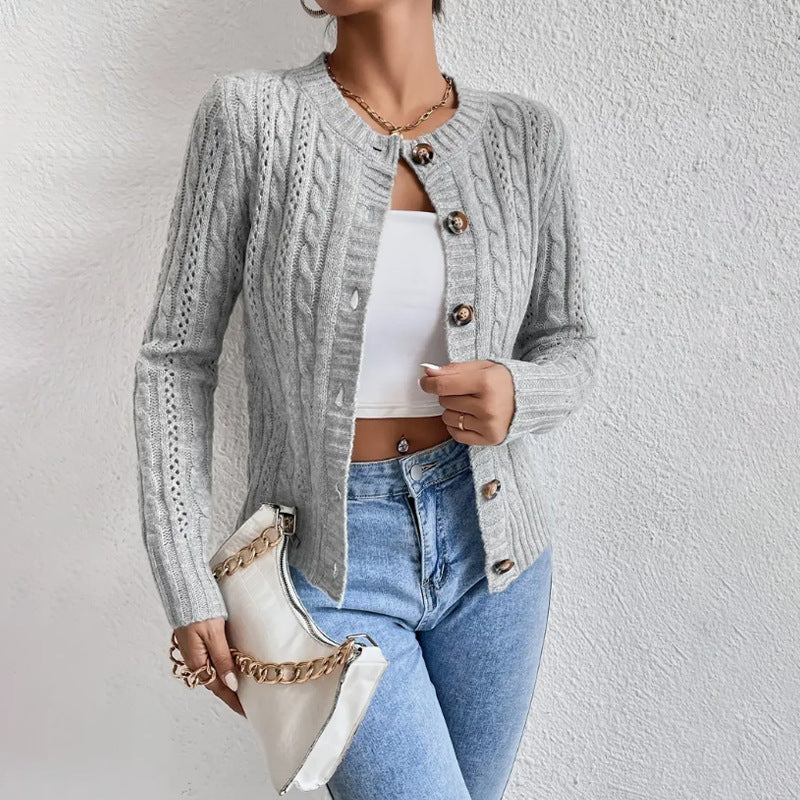 Slim Fit Cable Cardigan