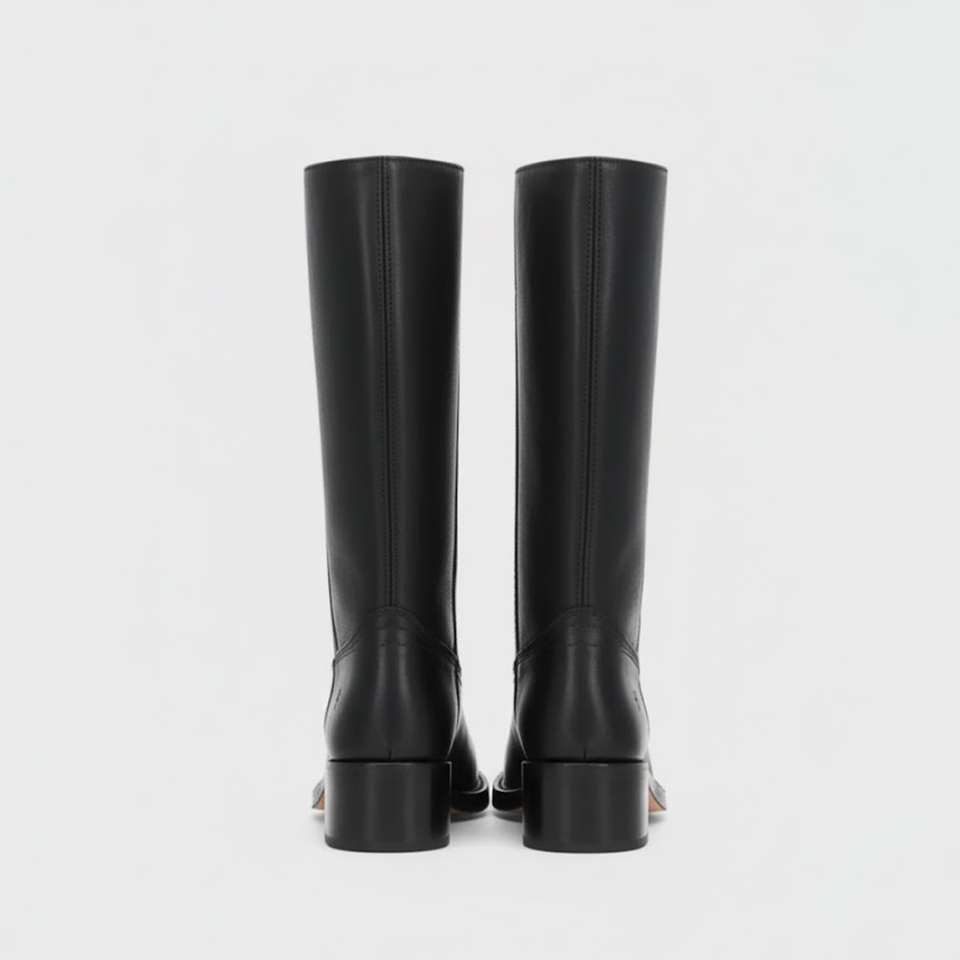 Catherine | Women’s Leather Knee-High Boots with Heels