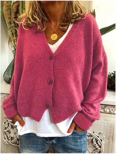 Relaxed Fit Button-Front Cardigan