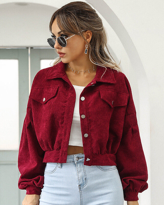 Cropped Corduroy Style Jacket
