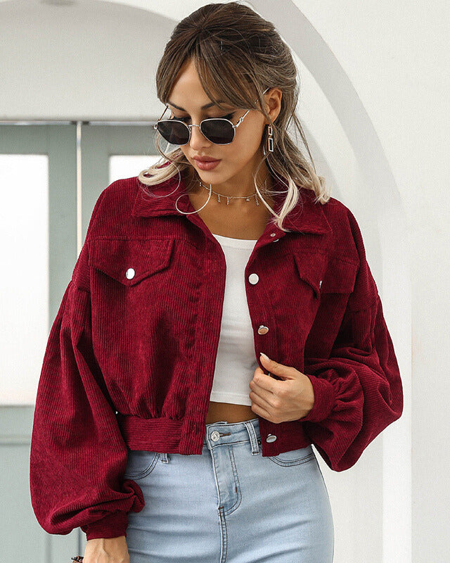 Cropped Corduroy Style Jacket