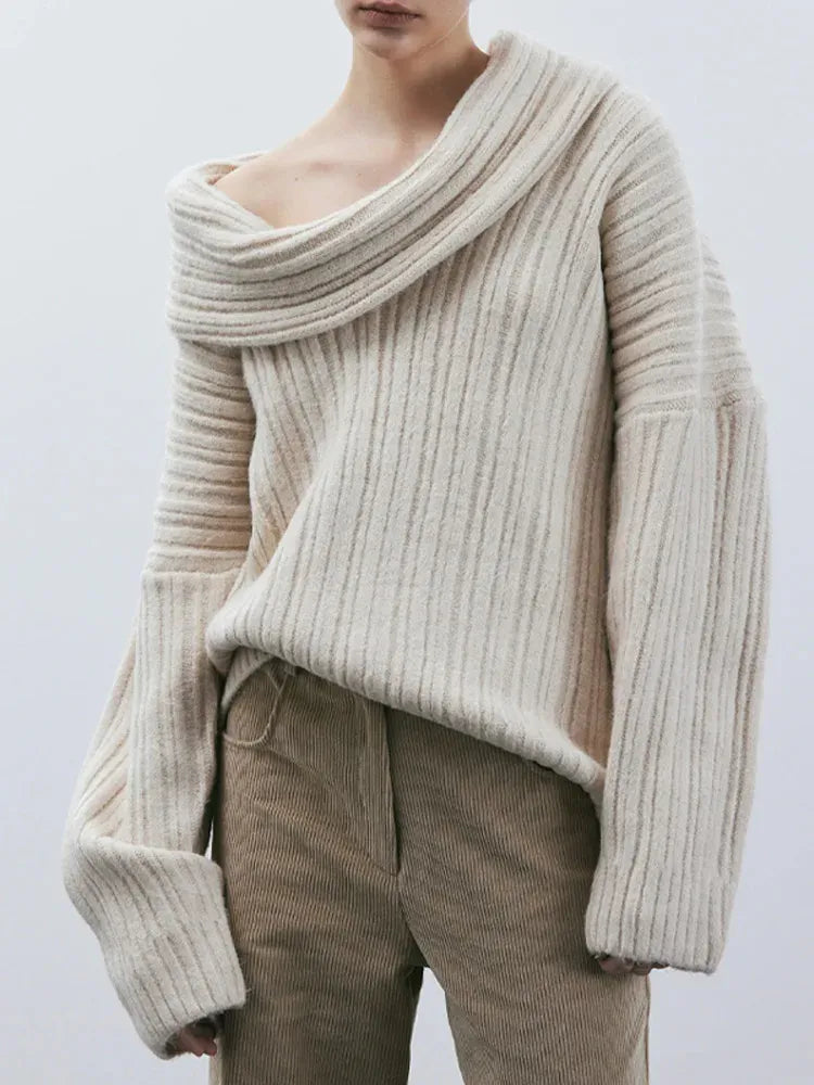 Off-Shoulder Ribbed Sweater