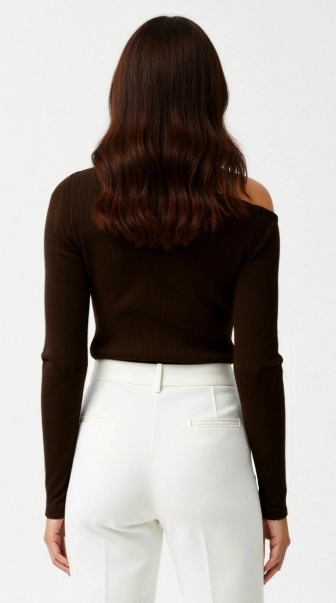 Ribbed Asymmetric Long Sleeve