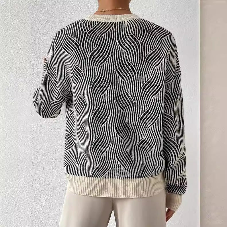 Modern Wave Pattern Sweater