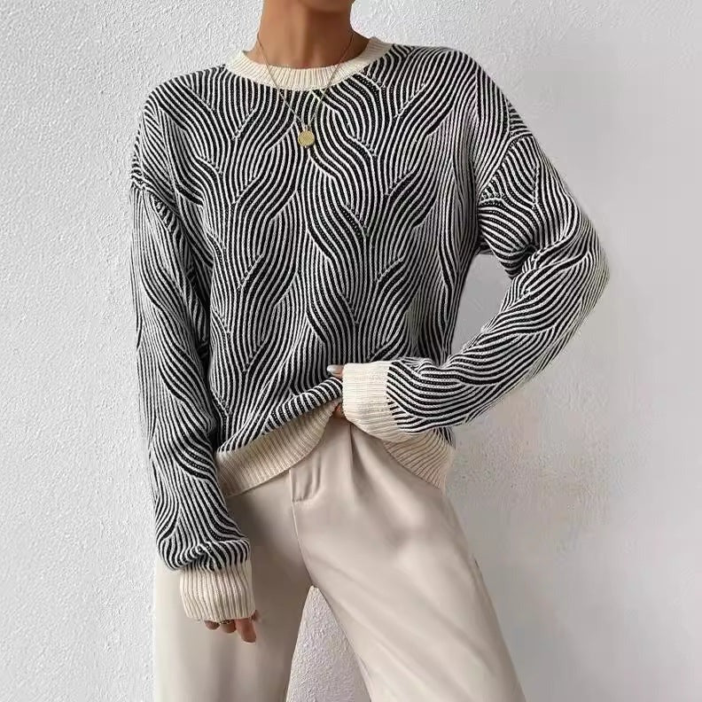 Modern Wave Pattern Sweater