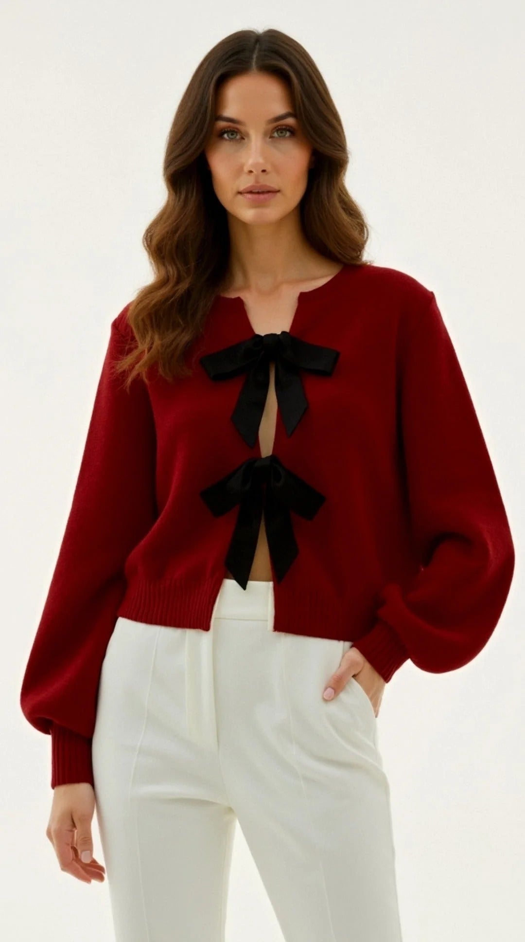 Bow-Tie Knit Cardigan