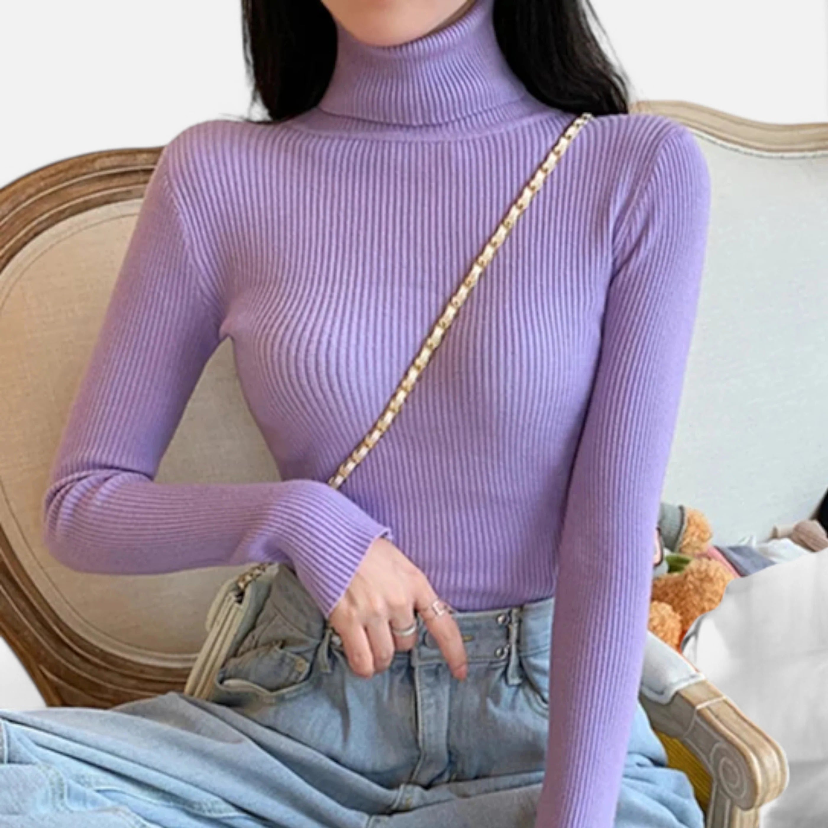 Ribbed Mock Neck Top