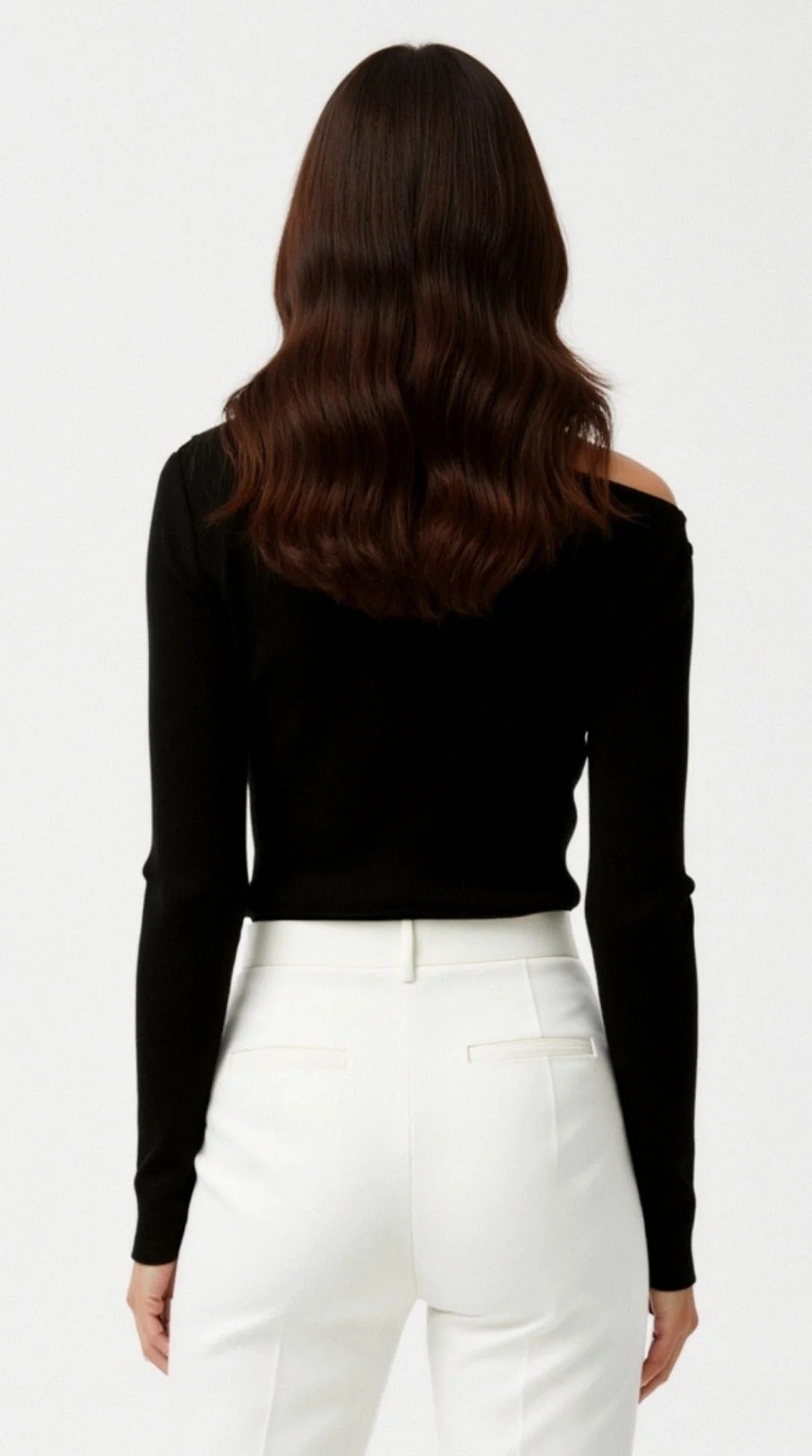 Ribbed Asymmetric Long Sleeve