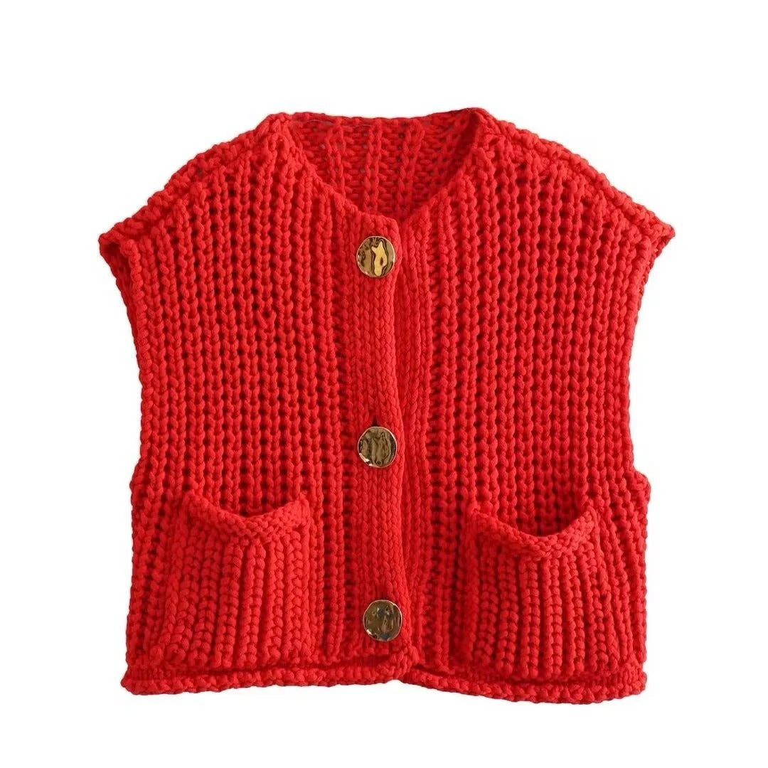 Casual Sleeveless Knit Vest