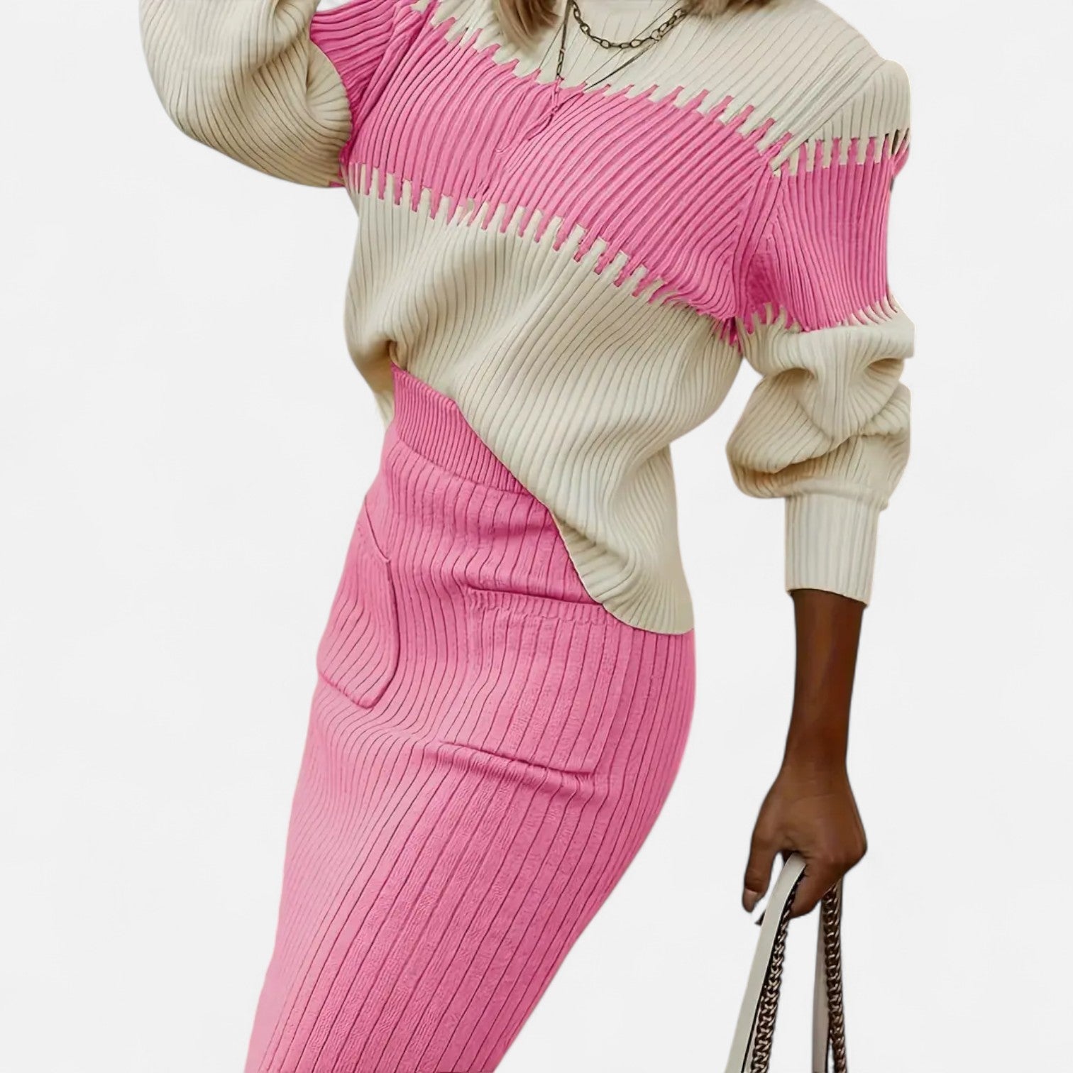 Ribbed Knit Two-Piece Set