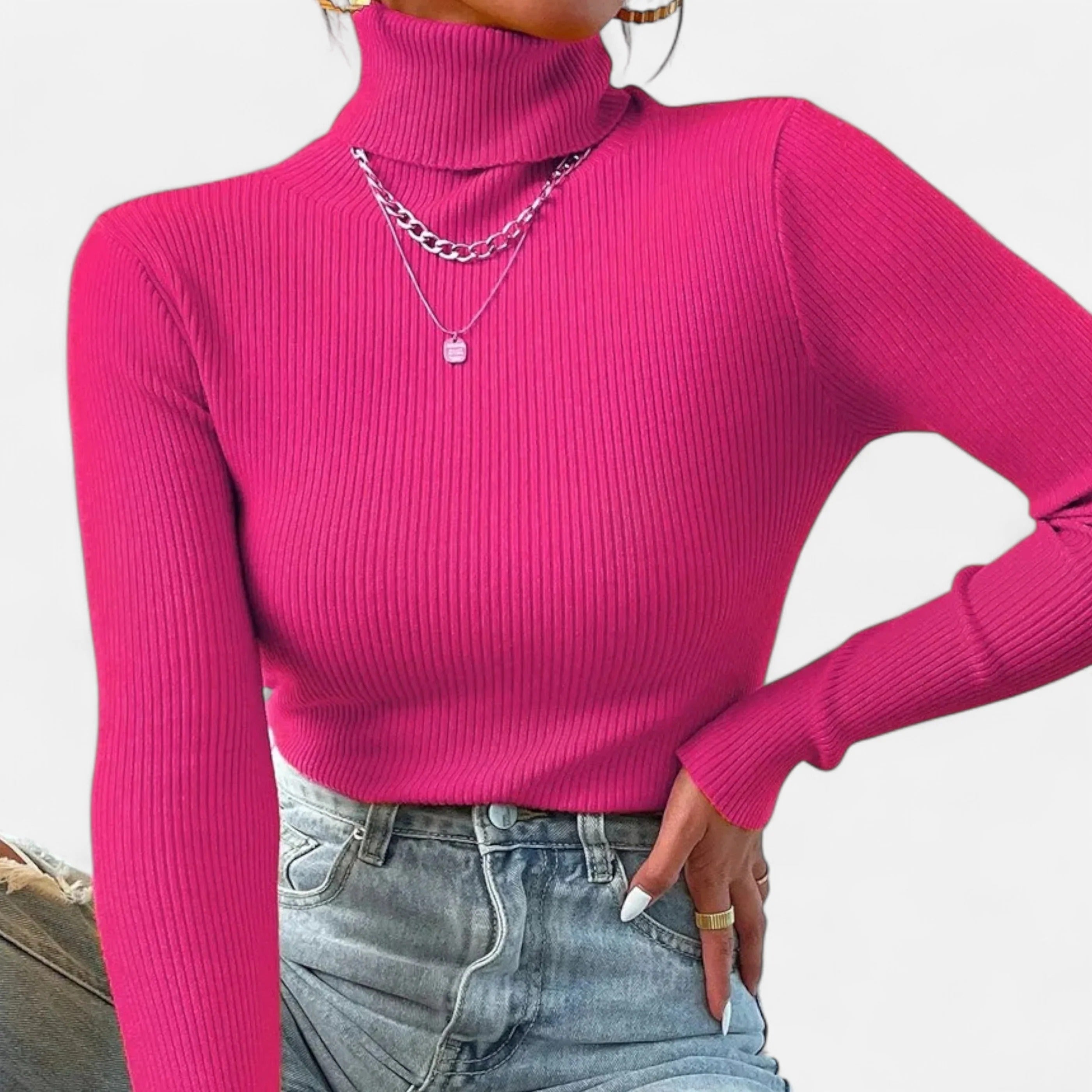 Ribbed Mock Neck Top