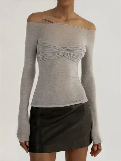 Sheer Mesh Ruched Top